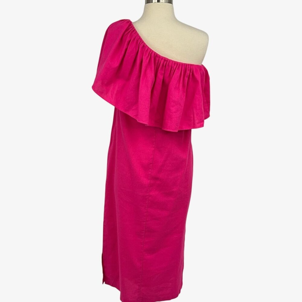 Tuckernuck Pomander Place Valencia Ruffle Shoulder Linen Blend Dress Size XS - Picture 6 of 13